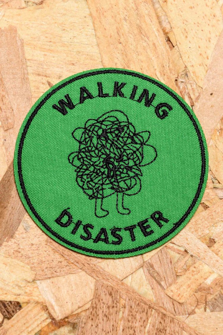 "Walking disaster" iron on patch