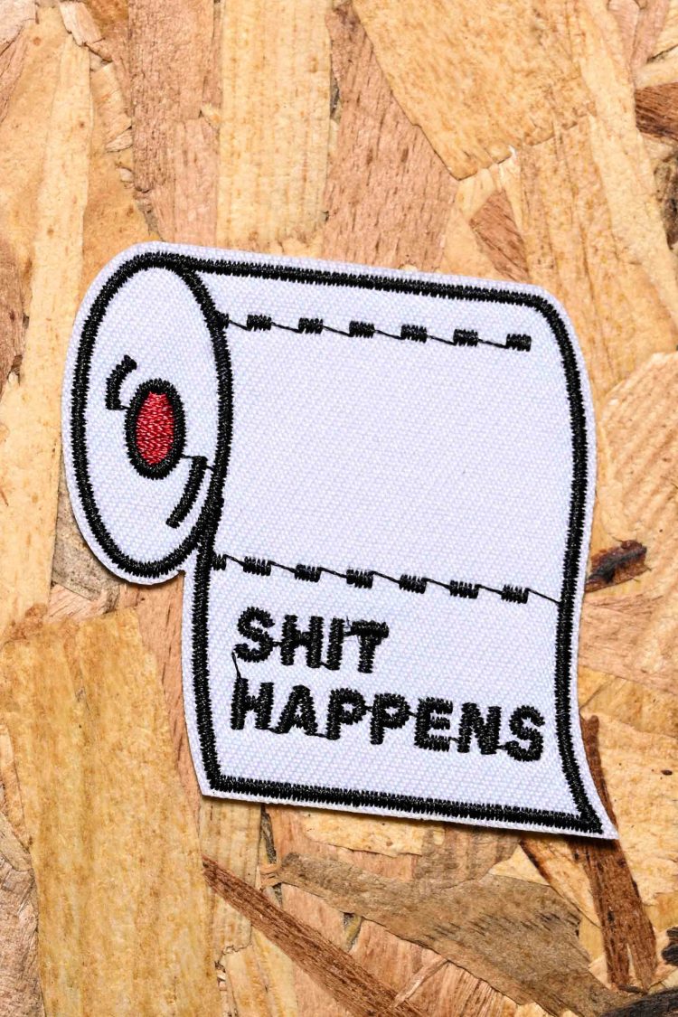 "It happens" iron on patch