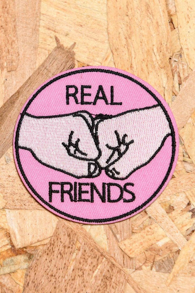 "Real friends" iron on patch