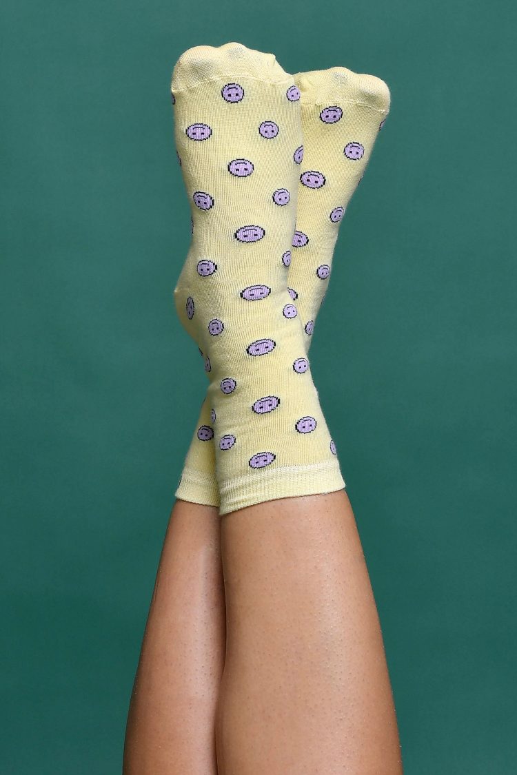 Blackblom unisex κάλτσες κίτρινες "smiley"