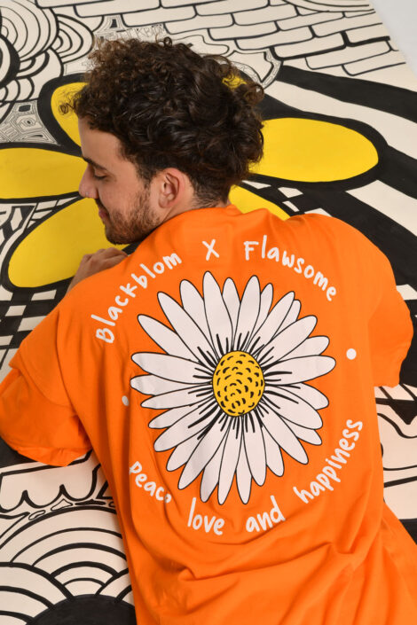 blackbBlackblom x FΛWSM Φόρεμα “Peace Love And Happiness”lom-flawsome-thirt-dress-orange-5