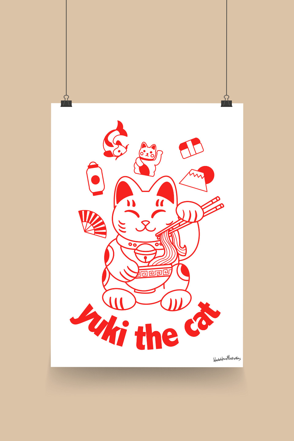 Blackblom poster με γάτα